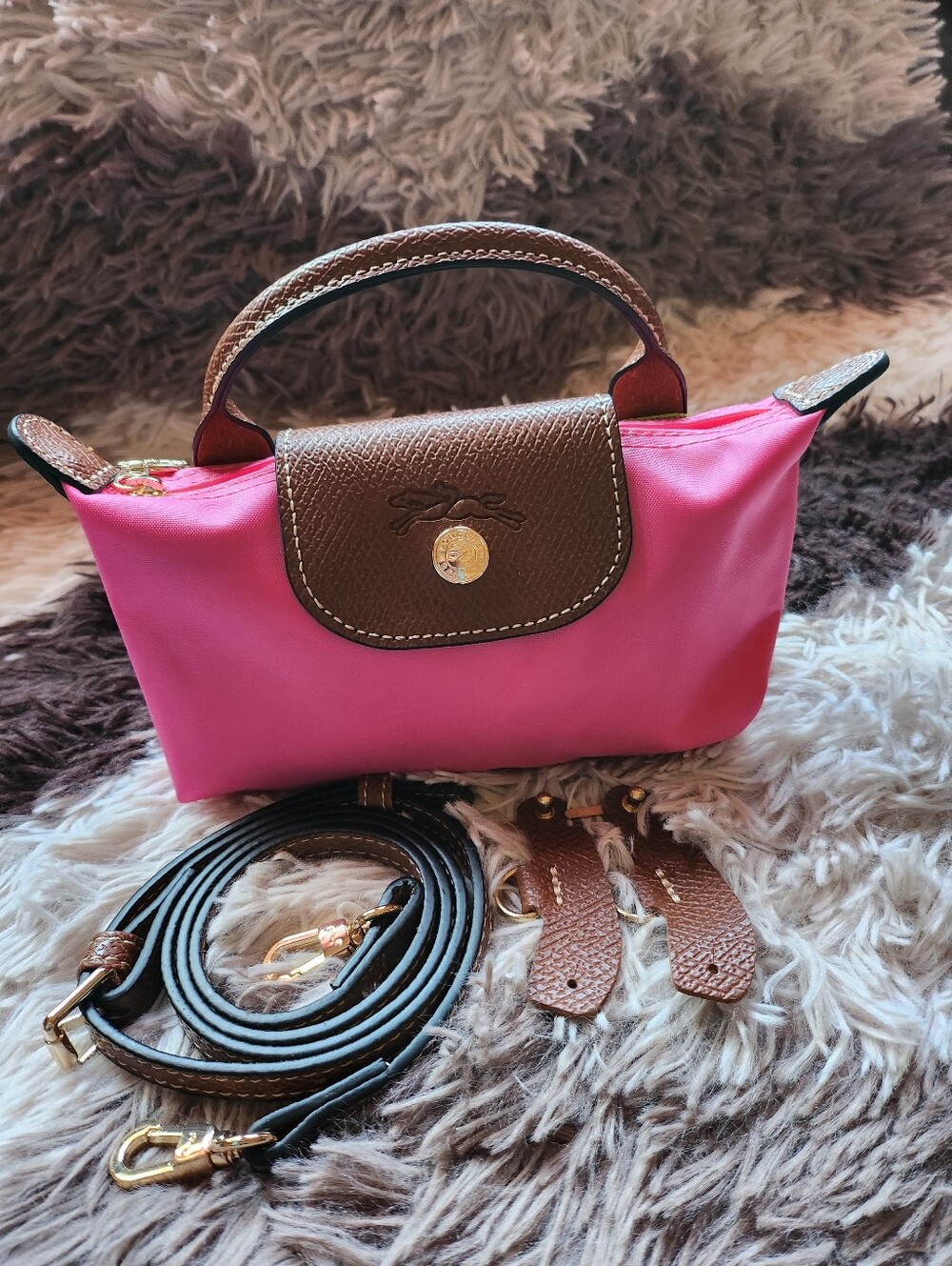 Longchamp Hot Pink Mini Bag with Removable Strap NWT